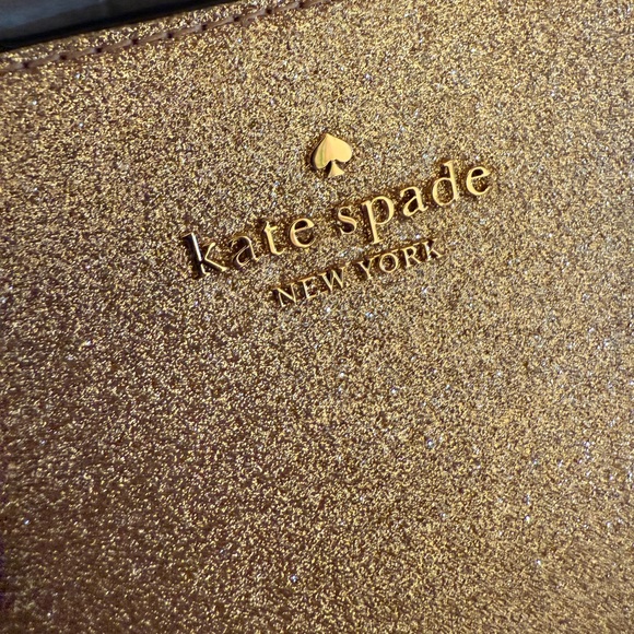 Kate Spade gold glitter crossbody satchel - Picture 6 of 7